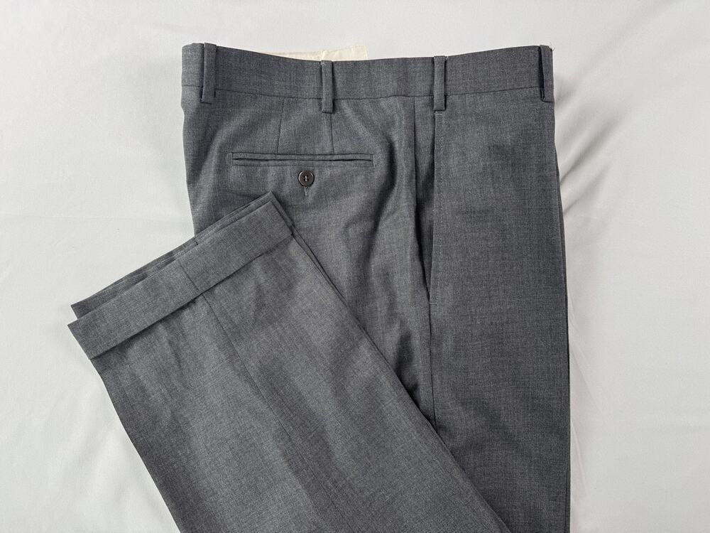 Zanella Dress Pants Mens 36x28 Gray 100%Wool Todd Vitale Barberis Canonico Italy